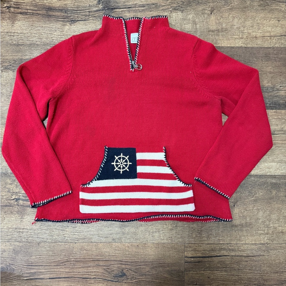 Liz Claiborne Red Striped Women's Sweater